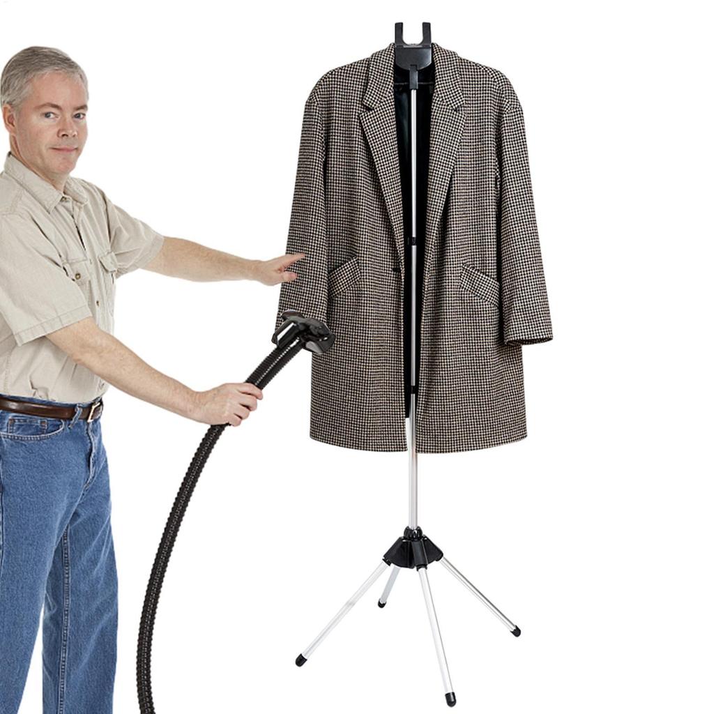 Handheld Garment Steamer with Floor Stand, Adjustable Folding Clothes Hanger for Home Hotel Tailor Shop Steaming
