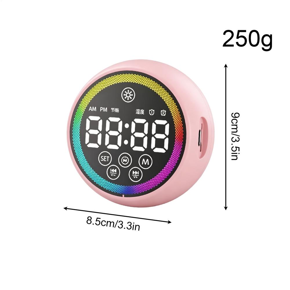 Digital Alarm Clock LED Display Portable Loud Sound Alarm Clock Speaker For Bedside Office Kitchen Bathroom Shelf Home Hotel