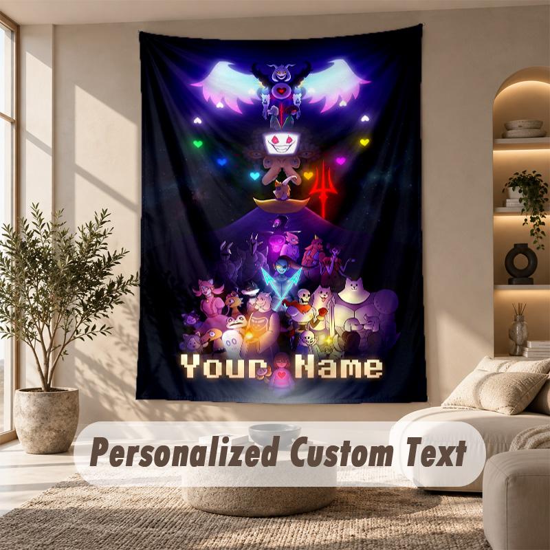 Tapestry Custom Name Text, Wall Hanging Tapestry Home Room DecorUndertale