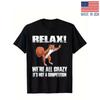 Men'S Funny Squirrel Graphic T-Shirt - "Relax We're All Crazy" Saying - Black Sh