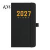 Leather Bound Journal 2027 Daily Planner with PU Cover, A6 Pocket Size Weekly Planning Notepad Agenda, Portable Notebook Pen Holder for Efficient Time