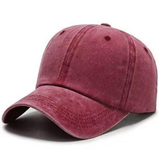 Unisex Washed Cotton Distressed Baseball Cap - Solid Color Soft Top Hat for Men and Women