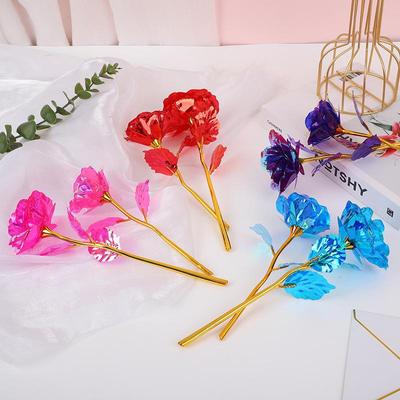 Colorful Gold Foil Rose Bouquet: Decorative Floral Gift for Mother's Day, Qixi, Valentine's Day, and Photo Props