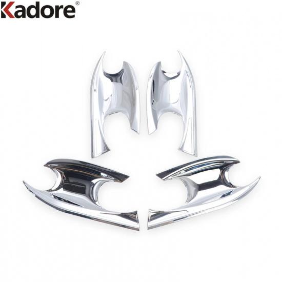 For Hyundai Santa Fe Carbon Fiber Door Handle Bowl Cover Trim Decoration Frame Car Styling Accessories 4pcs