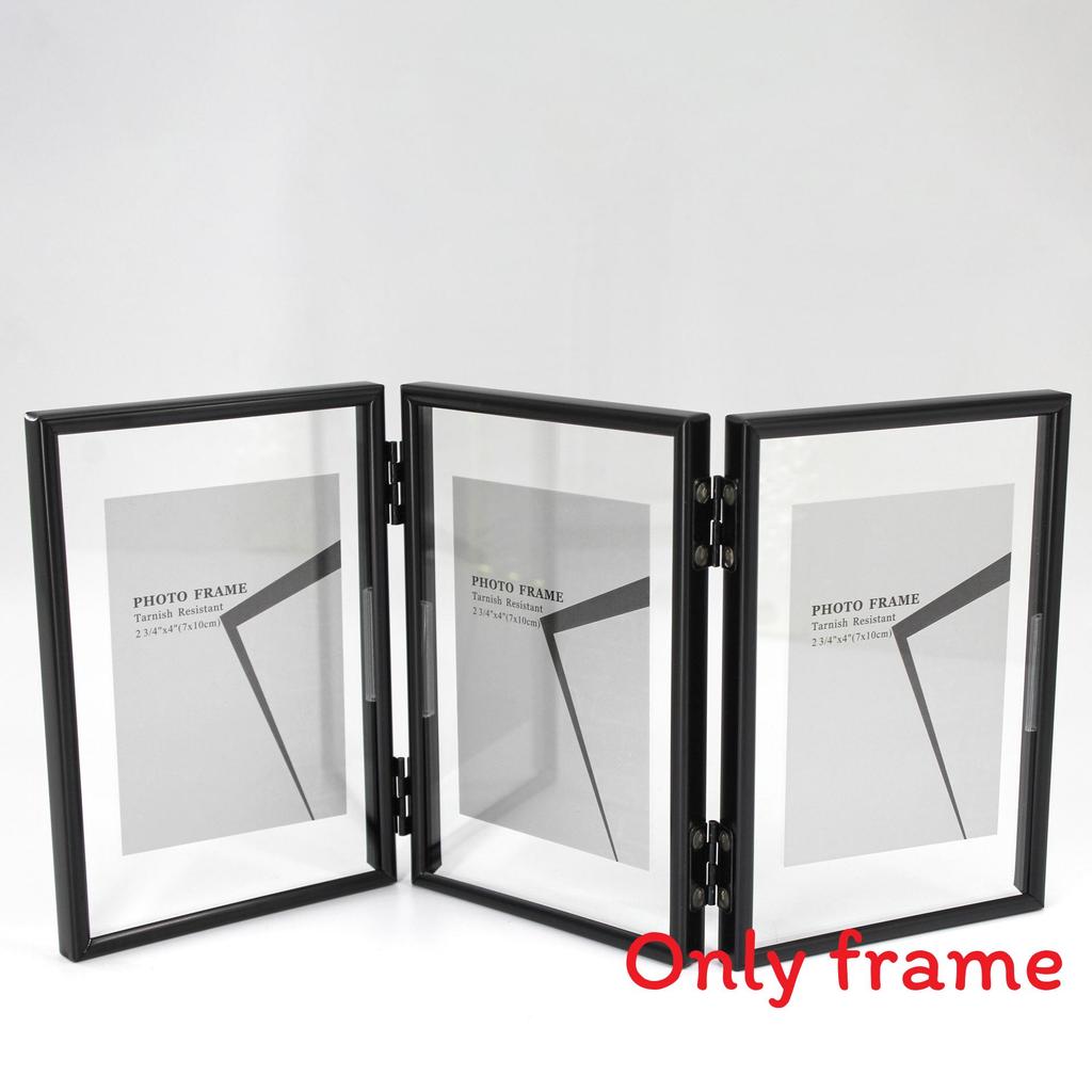 7 And 5 Inch Double Sided Transparent Fold Dual Photo Frame For Home Decor