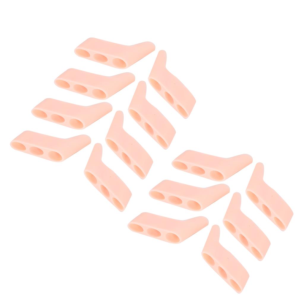 7 Pairs 3 Hole Little Toe Separator SEBS Hallux Valgus Toe Corrector Separation ToolBright Skin Color