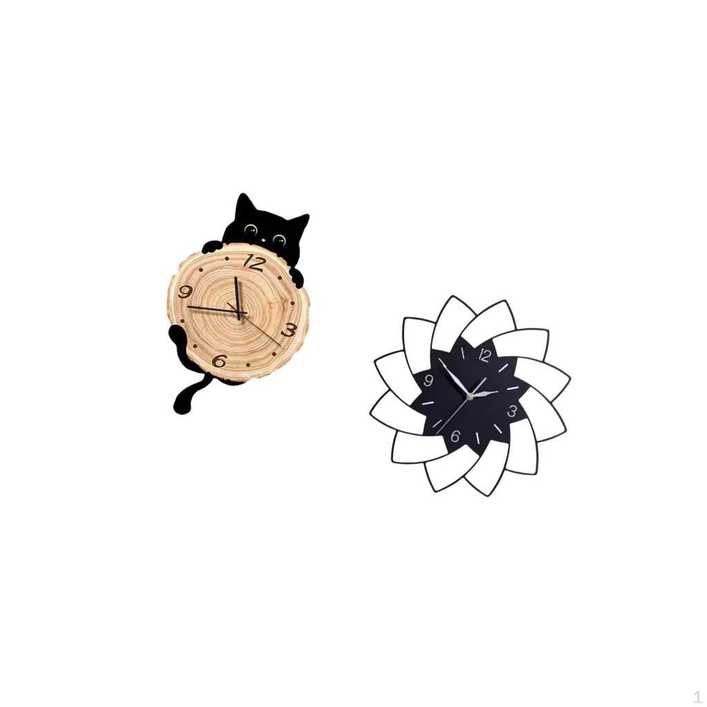Acrylic Flower Shaped Hanging Clock Quiet Indoor Wall Simple Decorative Clocks Easy To Read