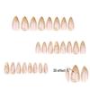 French Style 3D Gold Wearable Short Almond False Nails