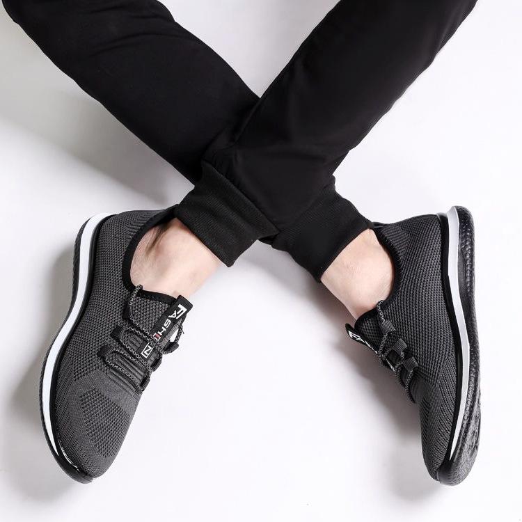 Casual Shoes Men's 2025 Large Size Summer Mesh Fly-woven Breathable Soft Sole Light Walking Shoes Men's