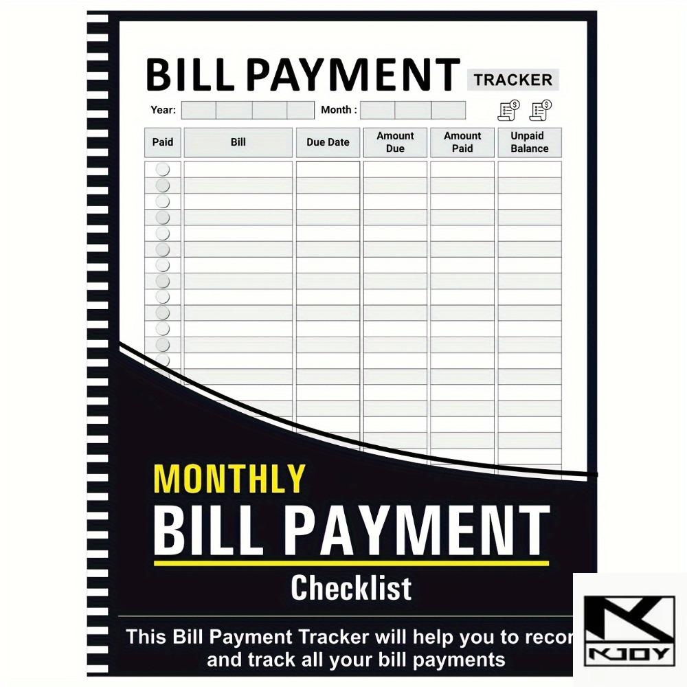 kkjoy Personal Financial Planner Monthly Bill Payment Tracker Budget Checklist Log Notebook daily record