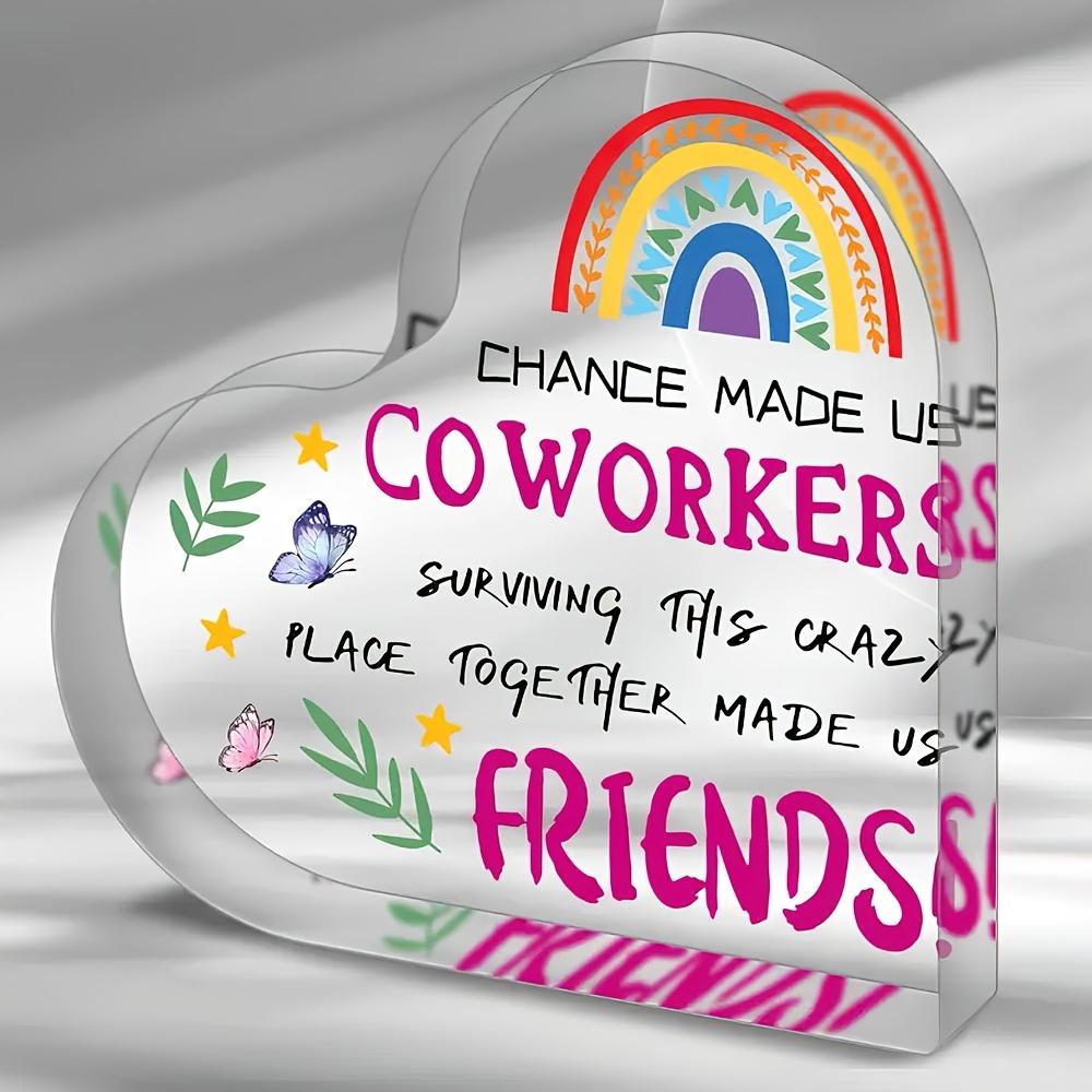 

Goodbye Presents for Colleagues - Chance Brought Us Together As Coworkers. Heart-Shaped Acrylic Desk Decorations and Plaques Make Perfect Farewell Gif 10*10cm