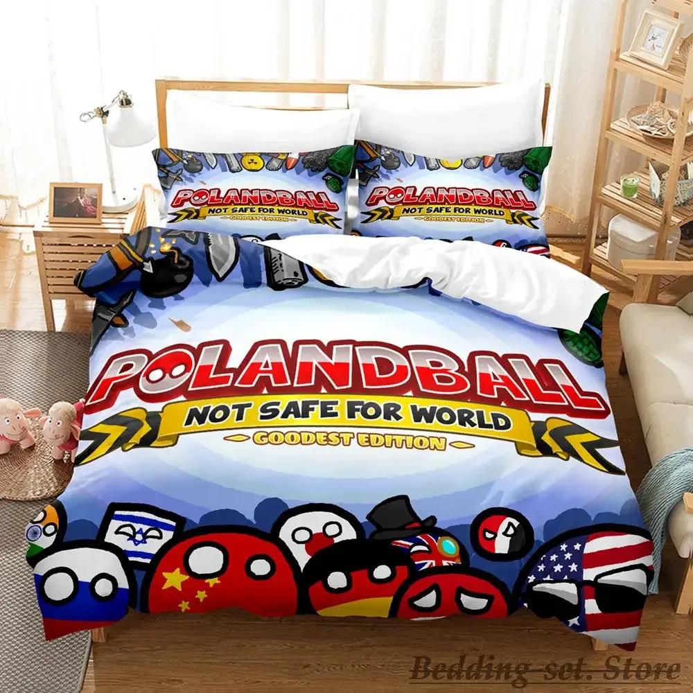 Nowy Zestaw Pościeli Countryballs Polandballs Pojedynczy Bliźniak Pełny Queen King Size Zestaw na Łóżko Aldult Chłopcy Sypialnia Zestawy Poszewek na Kołdrę Anime