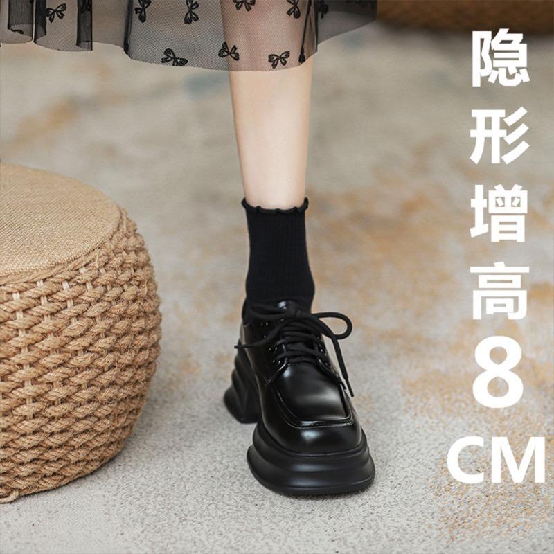 Summer new women's 8 inner height-increasing thick-soled muffin strap-on soft-soled non-slip small leather shoes