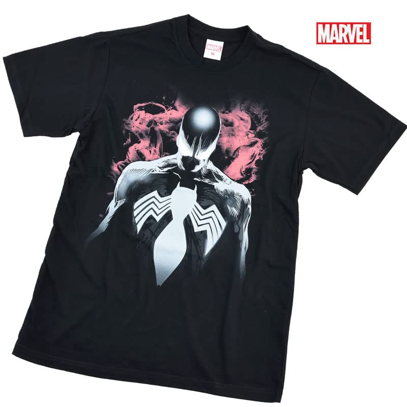 EVERSOUL Marvel Short Sleeve T-Shirt, Venom, Avengers, Hulk, Captain America, American Comic Book Merchandise, Men's, Black, XL