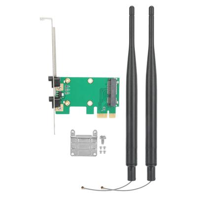 Mini karta adaptera PCIE do PCIE Bezprzewodowy konwerter sieciowy Wi-Fi dla komputerów stacjonarnych(Antena 6DB )