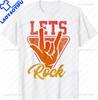 Lets Rock Electric Guitar Music Lover Band Guitarist Retro TShirt Unisex Summer Soft Tops Print Original Design Gifts Tshirts