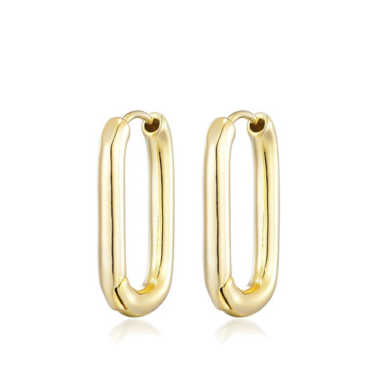 

New Trendy Round Oval Rectangle Hoop Earrings For Women Zirconia CZ Paved Copper Gold Color Elegant Luxury Wedding Brand Zircon
