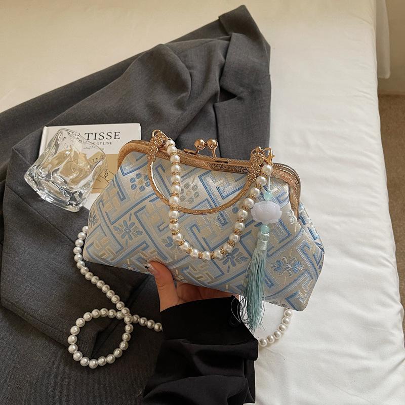 

Summer niche bag ladies 2025 summer new high-value fashion casual portable dumpling bag messenger bag синий