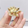 Drop Oil Lotus Brooch, High-end and Niche Pearl Corsage, High-end Vintage Pin