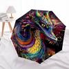 1pc Colorful Dragon Print Automatic Opening Folding Umbrella with 8-Bone Iron Frame - Portable Design for Outdoor Use, Festive Gift, Travel, Dail