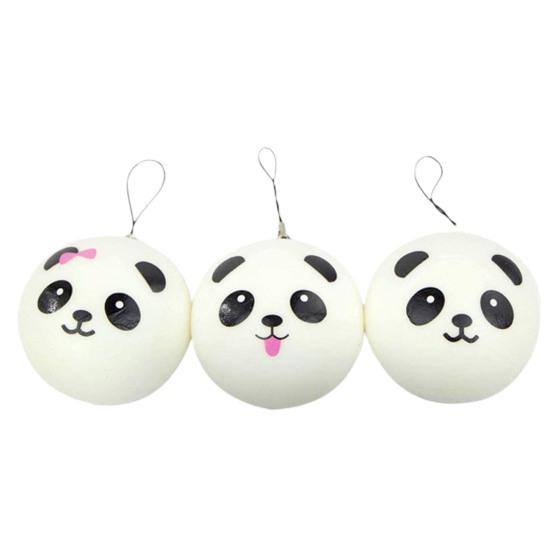 Plush Key Pendant Ultra Soft Anti-fall Adorable Slow Rebound Panda Buns Bag Strap Pendant for Anniversary Gift