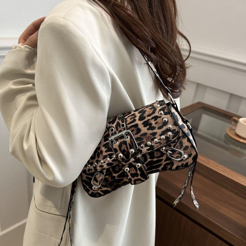 American Style Y2K Armpit Bag Sweet Cool Underarm Bag Casual Rivet Shoulder Bag  Spicy Girls