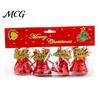 Durable Plastic Base Bell Christmas Ornament with Red Ribbon Bow, Small Jingle Thickened Electroplated Tree Hanging Decoration for Tree, Garland,