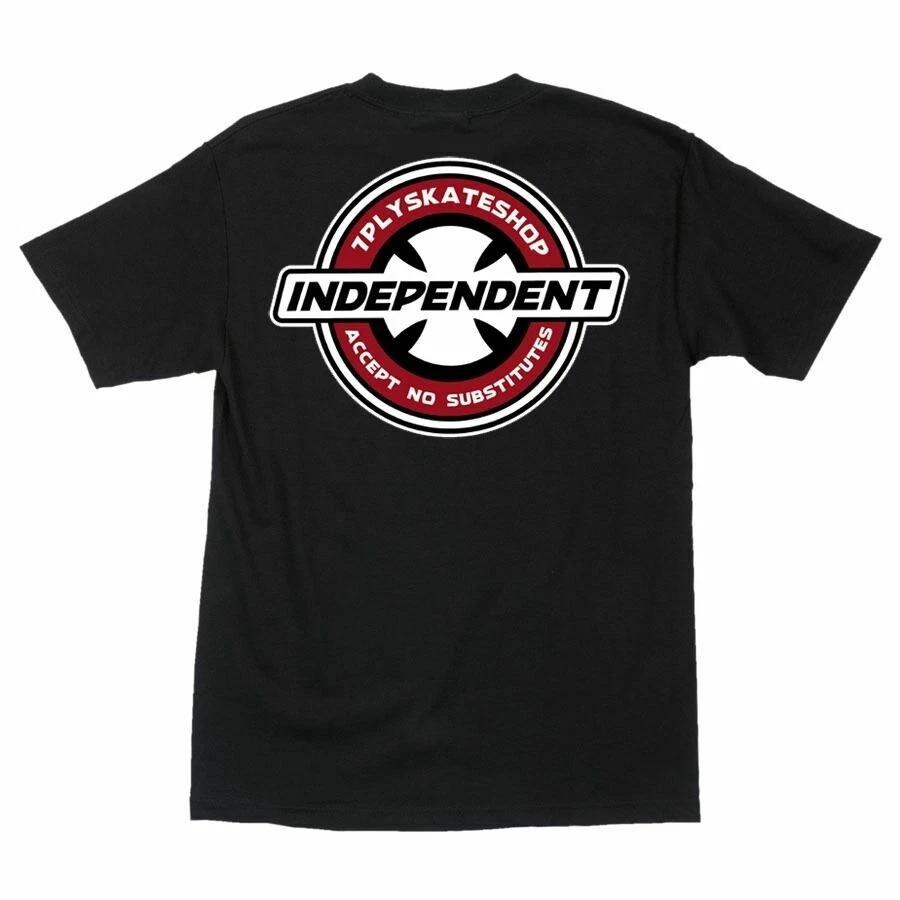 Independent Trucks x 7plyskateshop ACCEPT NO SUBSTITUTES Skateboard Shirt BLACK XL