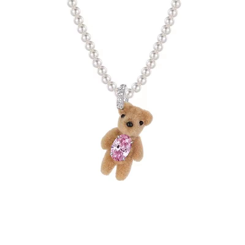 Mini Bear Paradise Series Pearl Necklace Women s 2026 New