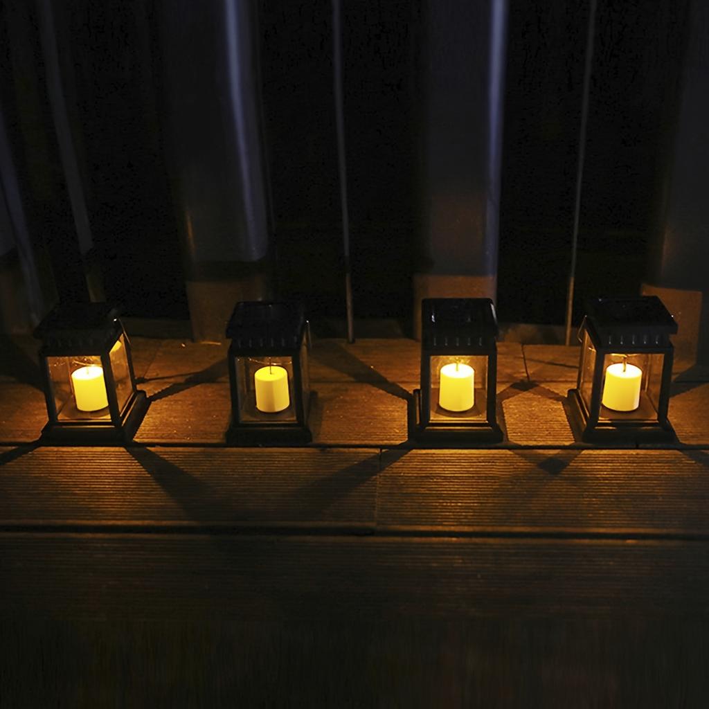 Solar Powered Hanging Garden Candle Lantern Light Outdoor LED Decorative Hanging Lamp for Landscape Lawn Path Balcony Yard Decor