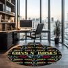 Guns N Roses Printed Round Rug Carpet Chair Rug Area Rug Entryway Doormats,for Office Chair Living Room Bedroom Kitchen Room.