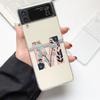 Art Initial Letter A To Z Pink Fashion Phone Case For Samsung Galaxy Z Flip 3 4 5 6 7 Hard Folding Z Flip4 Clear PC Cover Gift