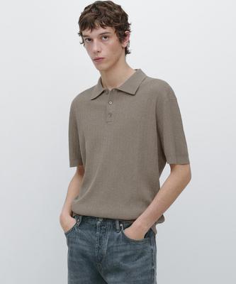 Masimodutti Cotton Knit Polo Sweater
