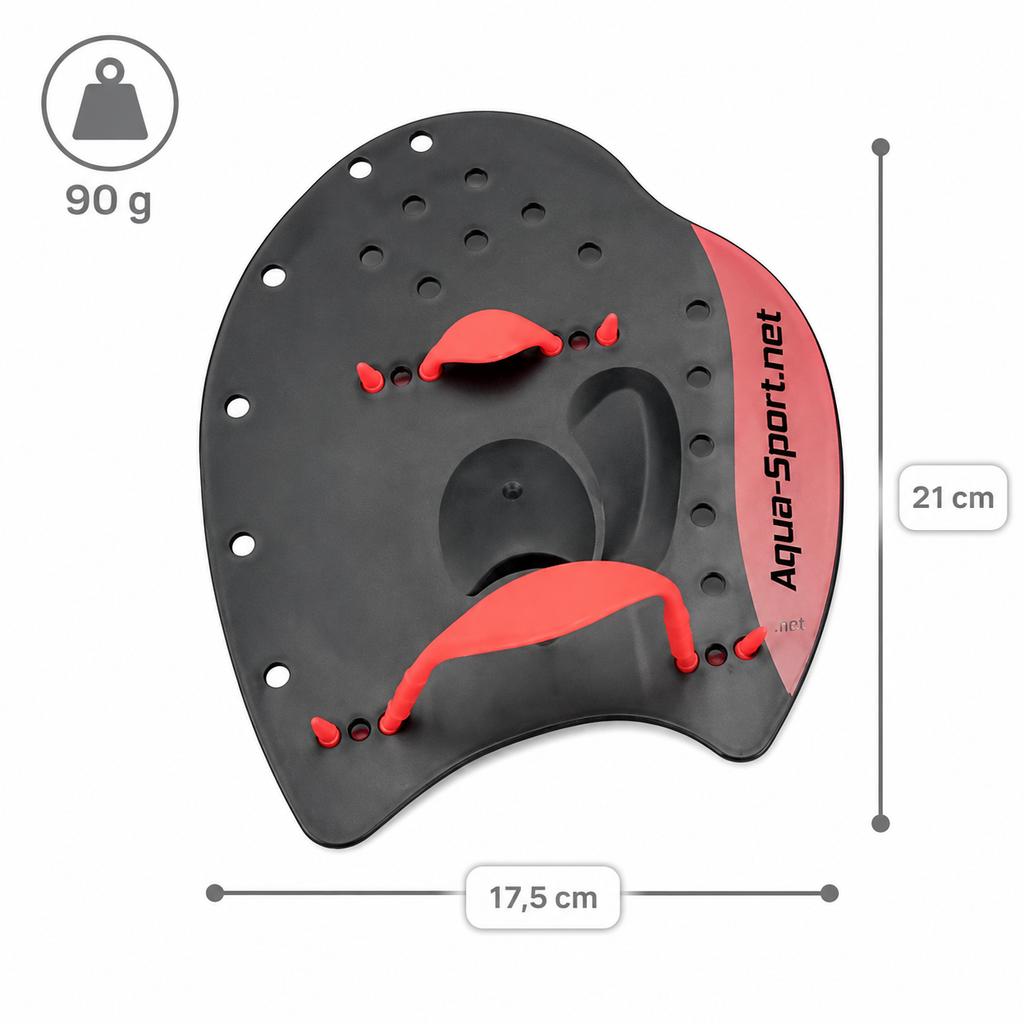 Aqua-Sport Wiosełka Swim Paddle Pro Black-Red As1361 Rozmiar M