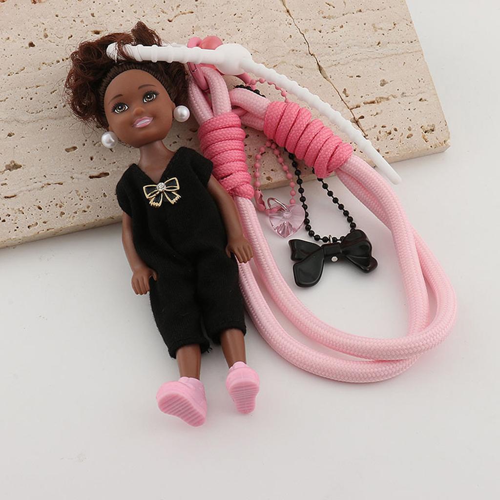 Χαριτωμενιά Πλεκτή Κούκλα Barbie Μπρελόκ Γούρι Μαλακό Χειροποίητο Υφασμάτινο Μπρελόκ Πλαστική Υφή Κρεμαστό Τσάντας για Γυναίκα και Κορίτσι