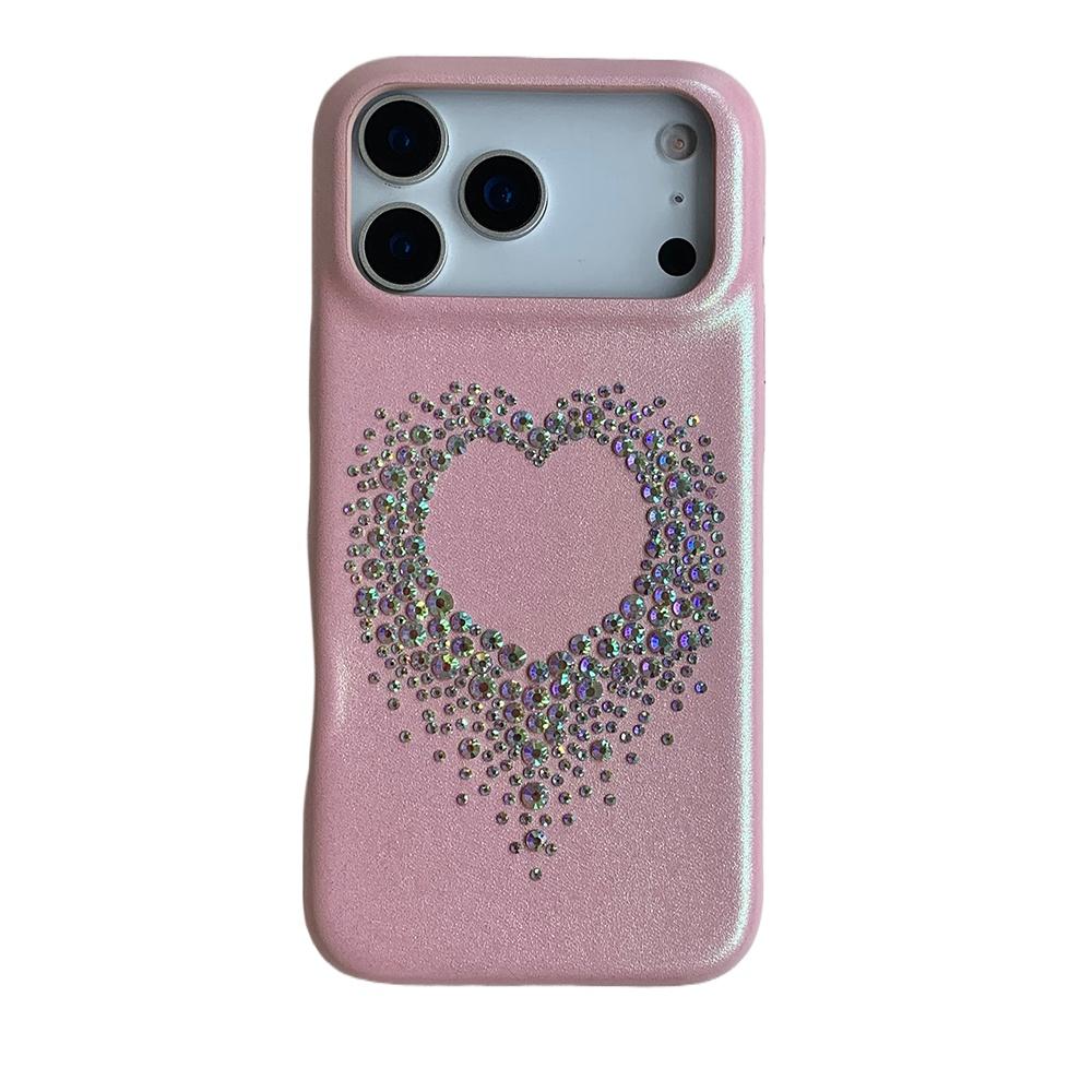

Glitter Diamond Bling Cute Pink Phone Case for IPhone 16 15 14 13 17 Pro Max Shockproof Protective Lovely Soft Back Cover iPhone17 Pro Max