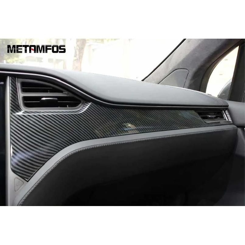 Center Console Dashboard Panel Strip Molding Trim For Tesla Model X 2016-2018   Carbon Fiber Accessories Car Styling