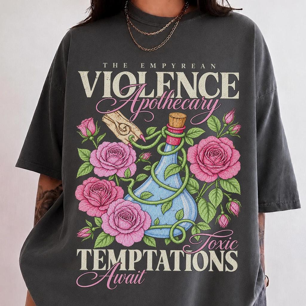 Comfort Colors Violence Apothecary Shirt, Empyrean Series Tee, Fourth Wing Tshirt, Violet Sorrengail Shirt