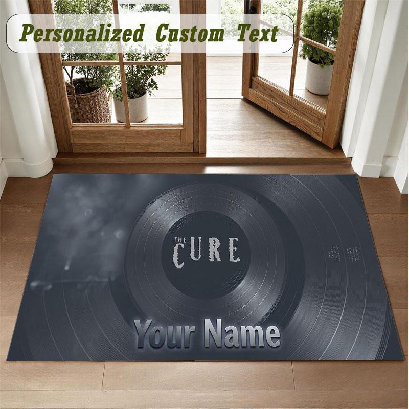 Crystal Velvet Square Rug Custom NameThe Cure Pattern Non Slip Home Floor Decor Rug