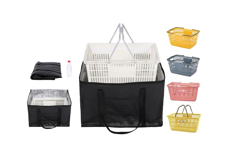 Kiryuize Large Capacity 74L Mobile CoolerInsulated Bag That Fits Shopping Carts [Shopping Cart Bag Compatible with a Variety of Shopping Carts,