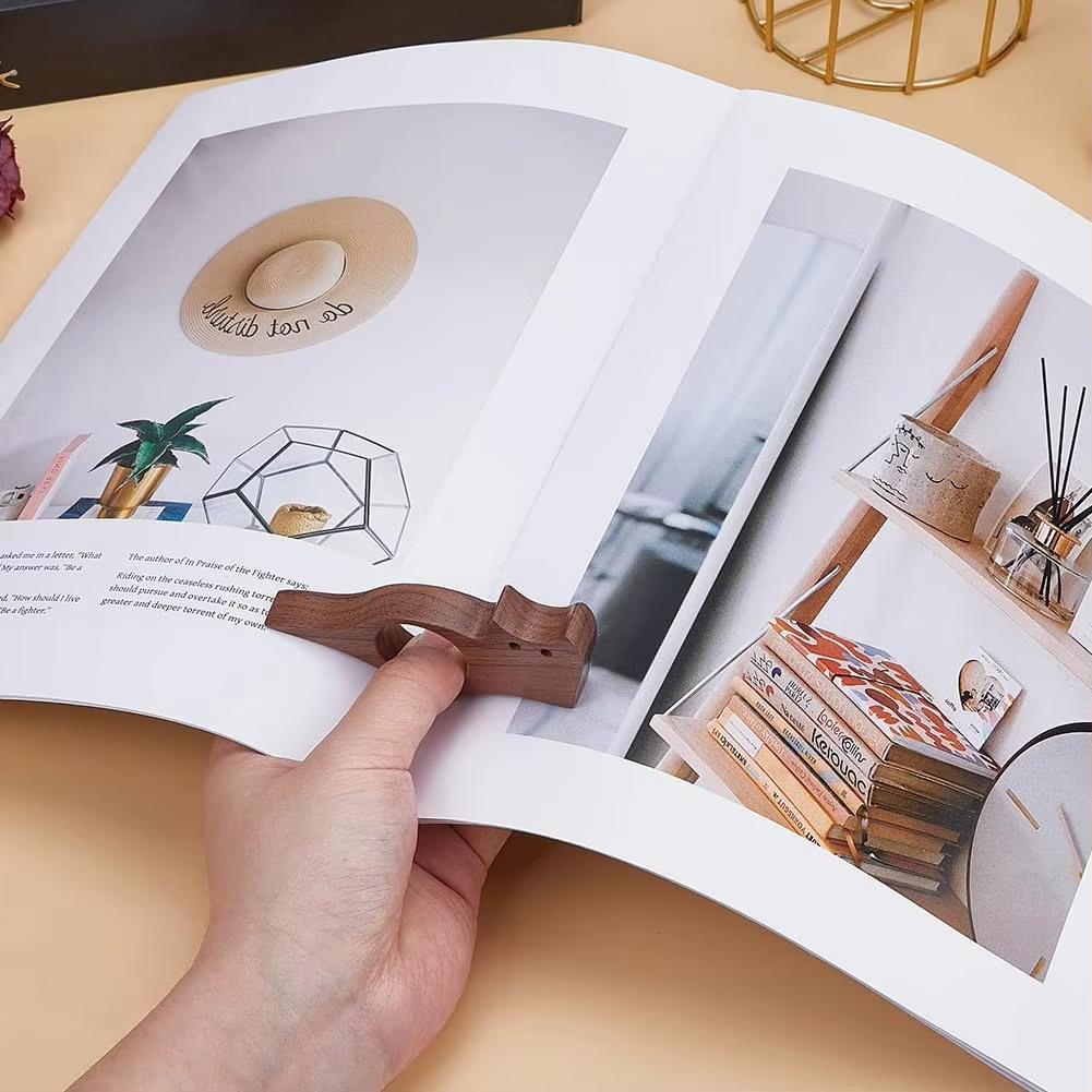 1-4pcs Wooden Pet Cat Reading Bookmark Office Book Enthusiasts Quickly Read Aid Tools One Hand Thumb Portable Study Book Clip