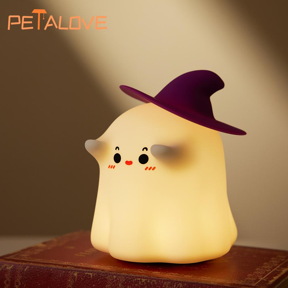 Veilleuse Chat Mignon Dessin Animé Créatif Décoration d'Ambiance Ornements pour Chambre d'Enfant Chevet Rechargeable Lumières LED Douces Cadeau