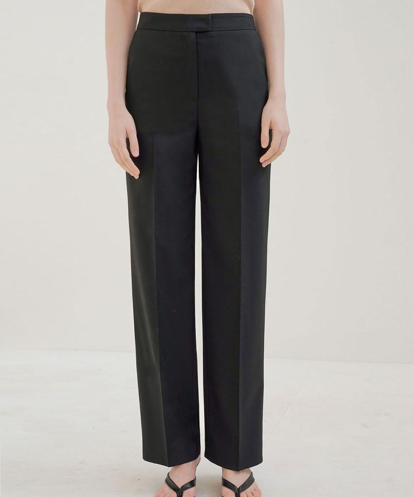 Ssikeoseun Wool Blend Straight Pants_Black