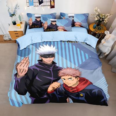 Jujutsu Kaisen-Bettwäscheset, berühmtes japanisches Anime-Bettbezug-Set, Satoru Gojo-Bettbezug und Kissenbezüge für Einzel-/Doppel-/Queensize-/Kingsize-Betten