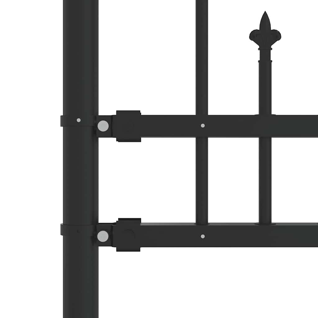 KAMPEN Garden Fence with Spear Tip Black 240 x 175 cm Steel