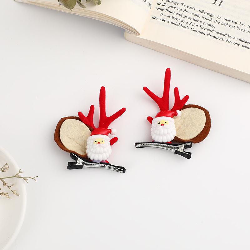 Sponky do vlasů s parohy soba: Vánoční 3D vlasové doplňky pro drdoly a copy