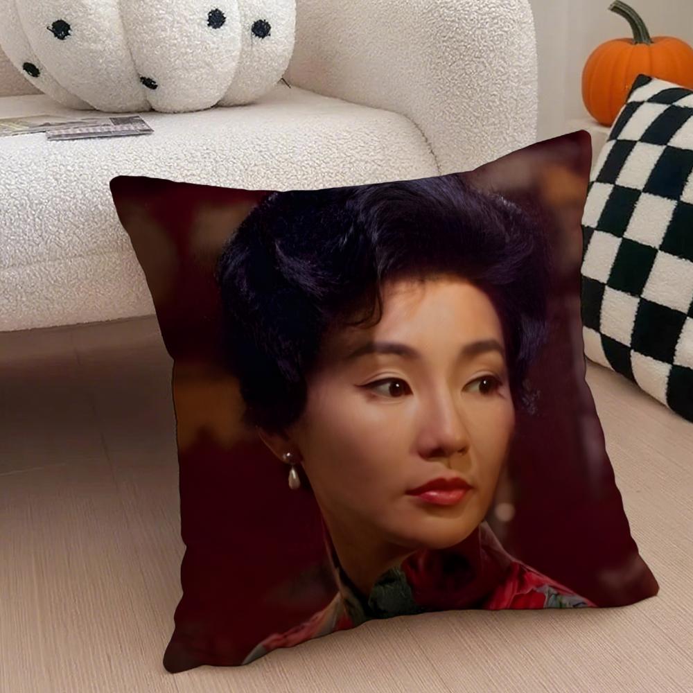 Chinese Nostalgic Reminiscent MMaggie Cheung Cushion Cover Throw Pillow Cover Hidden Button Durable Polyester Chair Cushion