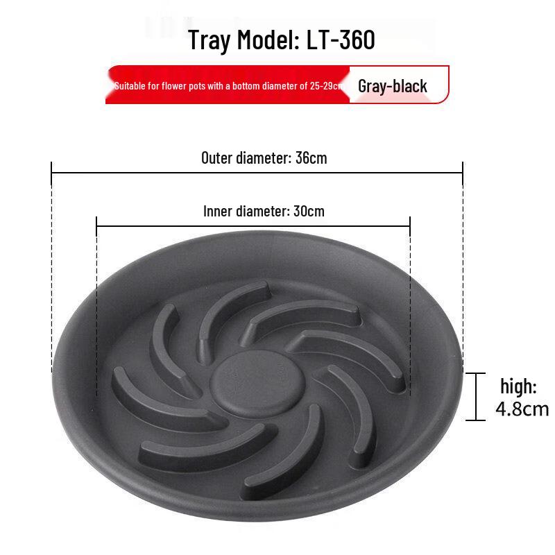 Heavy-Duty Plastic Round Planter with Tray