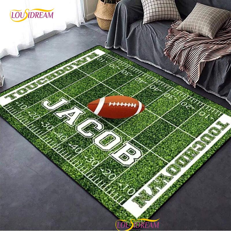 

Персоналізований килим з малюнком поля для американського футболу, килимок для декору вітальні, спальні, дитячої, кухні, ванної кімнати, нековзний килимок для підлоги, альфомбра 40x60cm