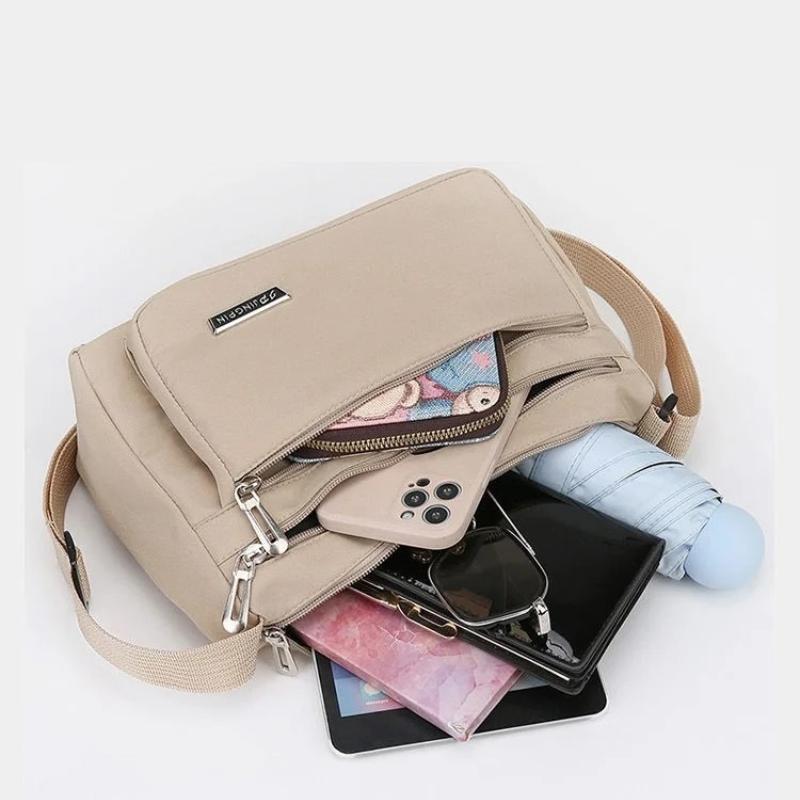 Multi-Layer Shoulder Bag Crossbody Bag for Women Messenger Bags Waterproof Lightweight Nylon Ladies Handbag